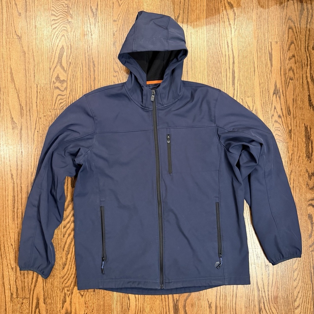 Hawke & Co Performance Softshell Hooded Fleece Lined Jacket XL Navy Blue